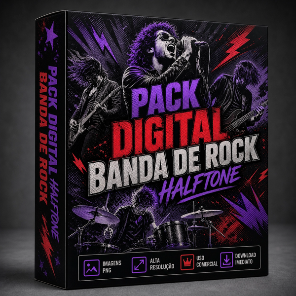 Pack Digital de imagem Bandas de Rock Halftone