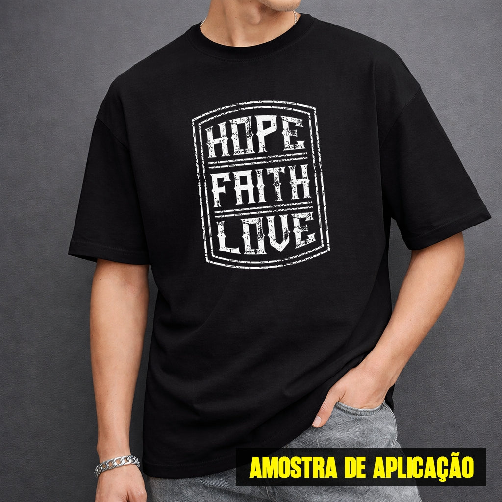 Estampa DTF - 28cm - Hope Faith Love - Cod.108