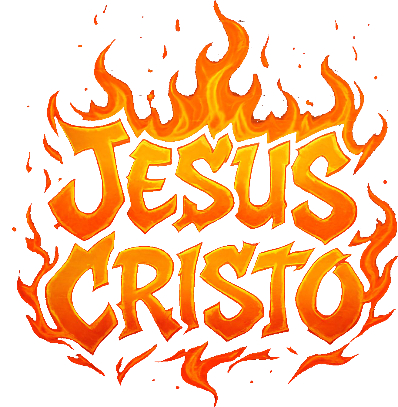 Estampa DTF - 28cm - Jesus Cristo Chamas - Cod.122