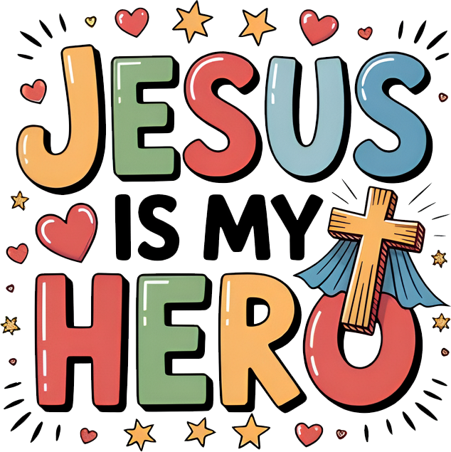 Estampa DTF - 28cm - Jesus Is My Hero - Cod.132