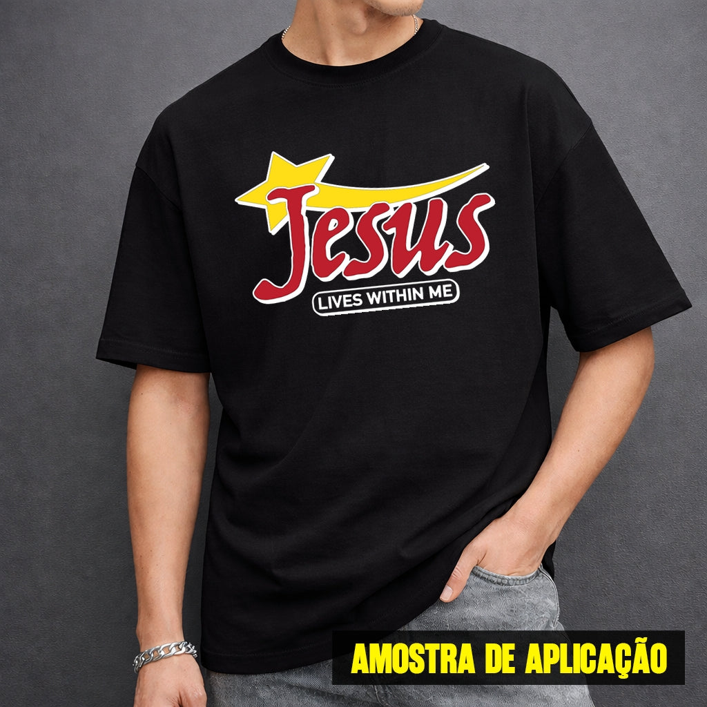 Estampa DTF - 28cm - Jesus Lives Within Me - Cod.138