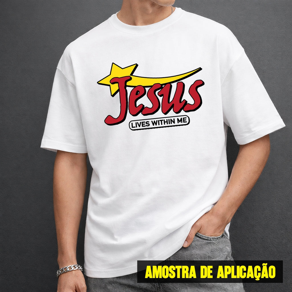 Estampa DTF - 28cm - Jesus Lives Within Me - Cod.138