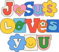 Estampa DTF - 28cm - Jesus Loves You Colored - Cod.140