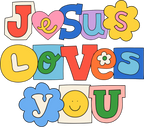 Estampa DTF - 28cm - Jesus Loves You Colored - Cod.140