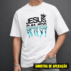 Estampa DTF - 28cm - Jesus Saves Azul - Cod.149