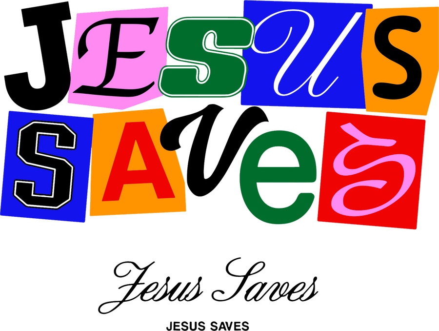 Estampa DTF - 28cm - Jesus Saves Colorido - Cod.150