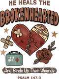 Estampa DTF - 28cm - Broken Heart - Cod.23