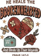 Estampa DTF - 28cm - Broken Heart - Cod.23