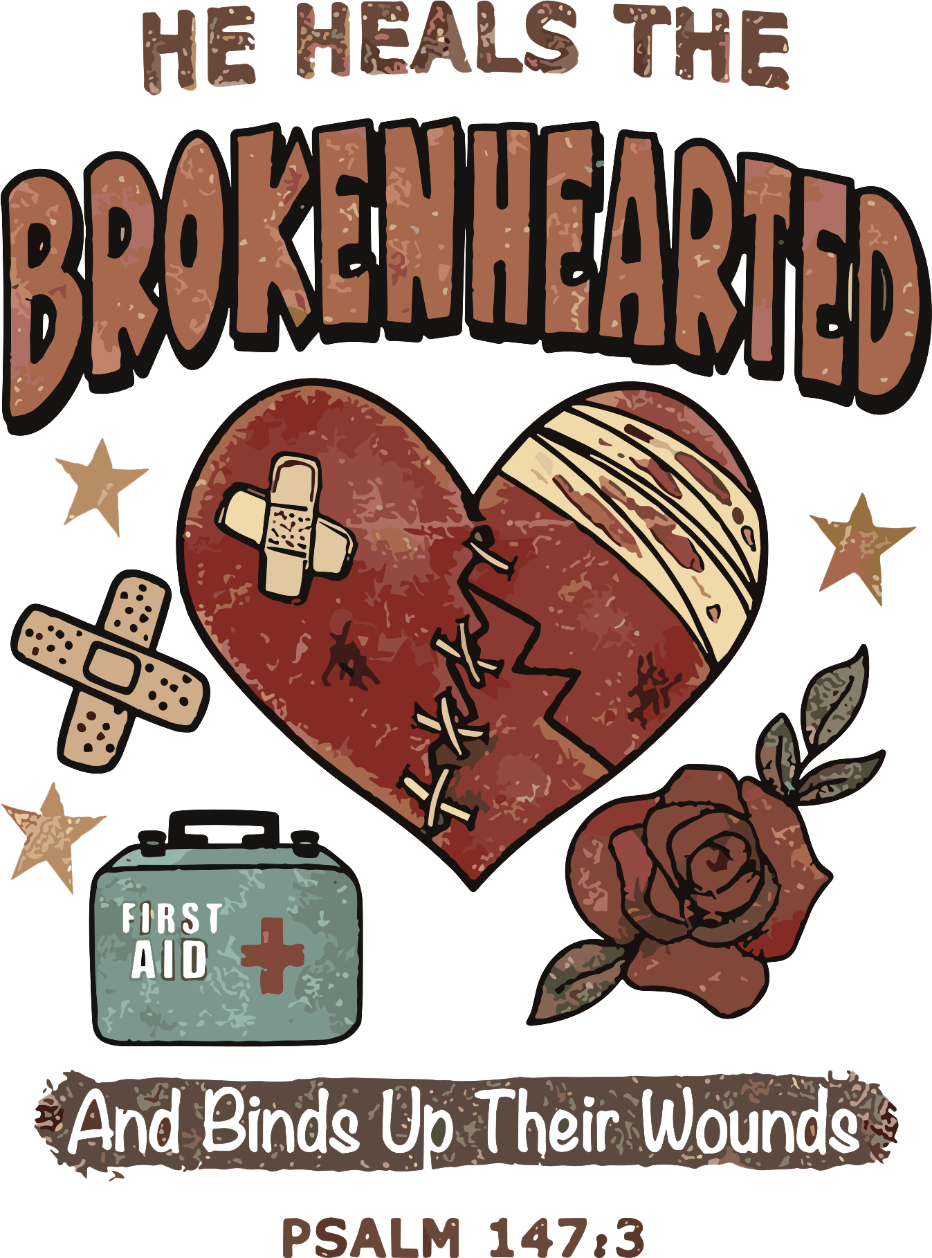 Estampa DTF - 28cm - Broken Heart - Cod.23