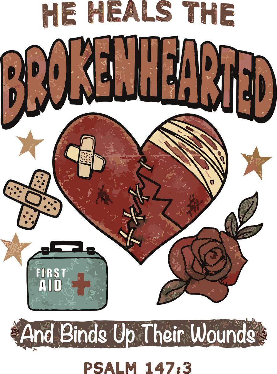 Estampa DTF - 28cm - Broken Heart - Cod.23
