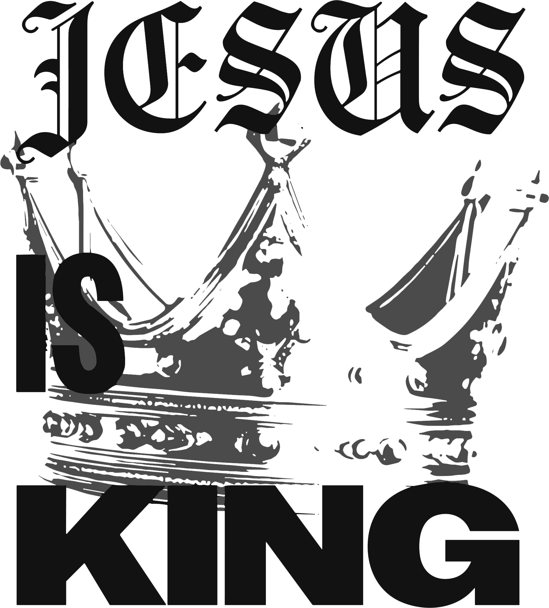Estampa DTF - 28,5cm - Jesus Is King Coroa - Cod.03