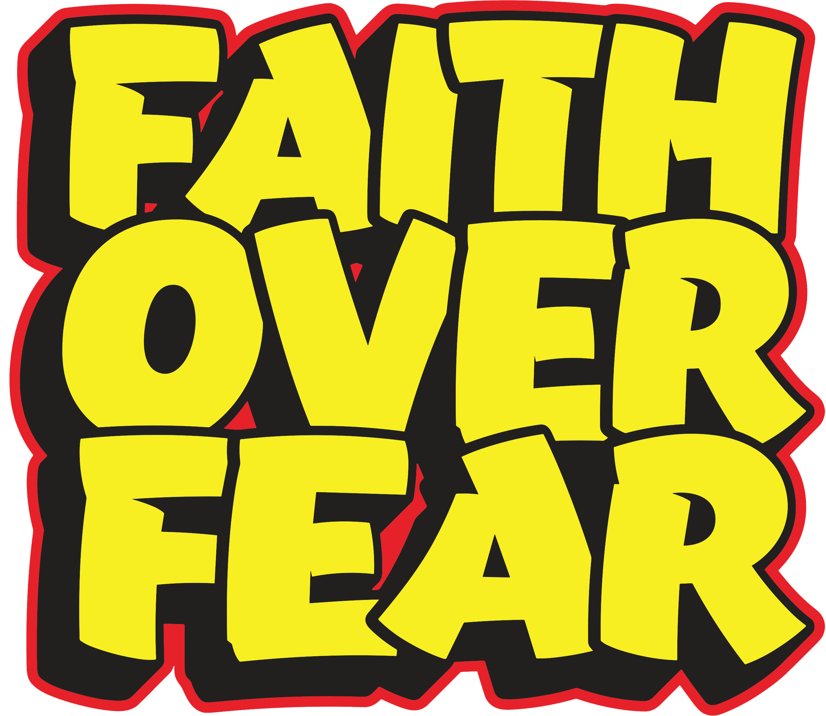 Estampa DTF - 28cm - Faith Over Fear Grafite - Cod.43