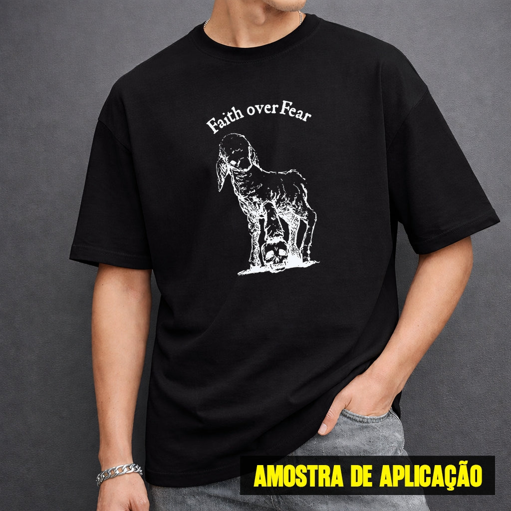 Estampa DTF - 28cm - Faith Over Fear Ovelha - Cod.44