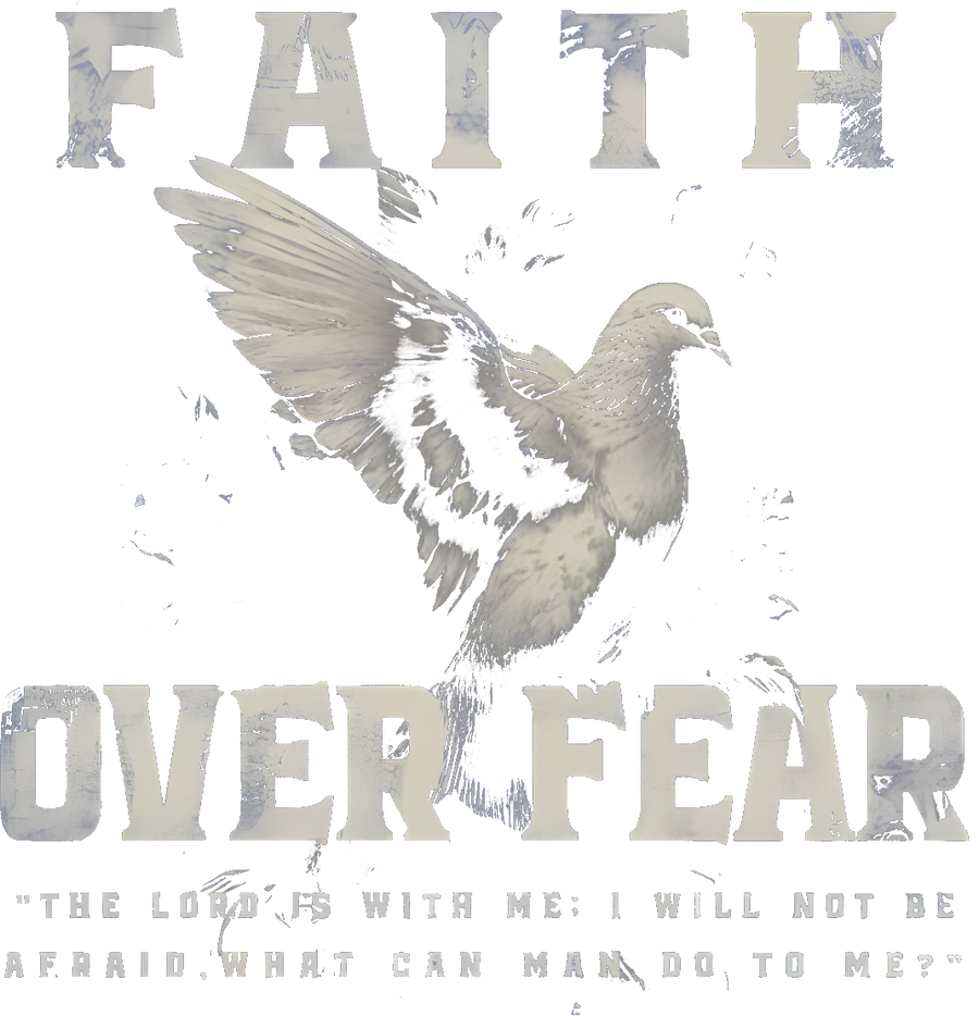 Estampa DTF - 28cm - Faith Over Fear Pássaro - Cod.45