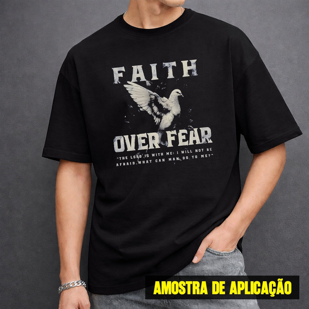 Estampa DTF - 28cm - Faith Over Fear Pássaro - Cod.45