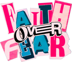 Estampa DTF - 28cm - Faith Over Fear Rosa - Cod.46