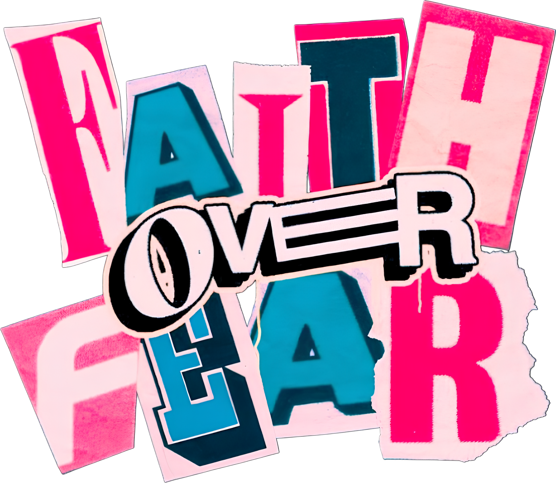 Estampa DTF - 28cm - Faith Over Fear Rosa - Cod.46