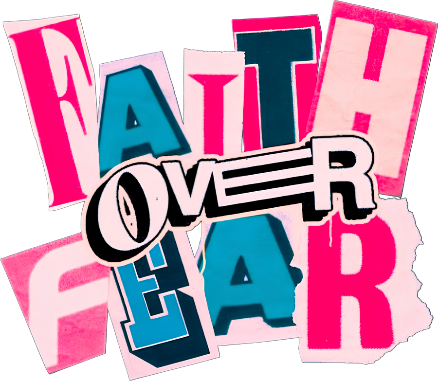 Estampa DTF - 28cm - Faith Over Fear Rosa - Cod.46