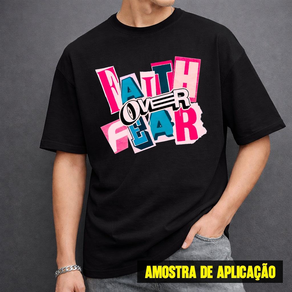Estampa DTF - 28cm - Faith Over Fear Rosa - Cod.46