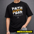 Estampa DTF - 28cm - Faith Over Fear Laranja - Cod.47