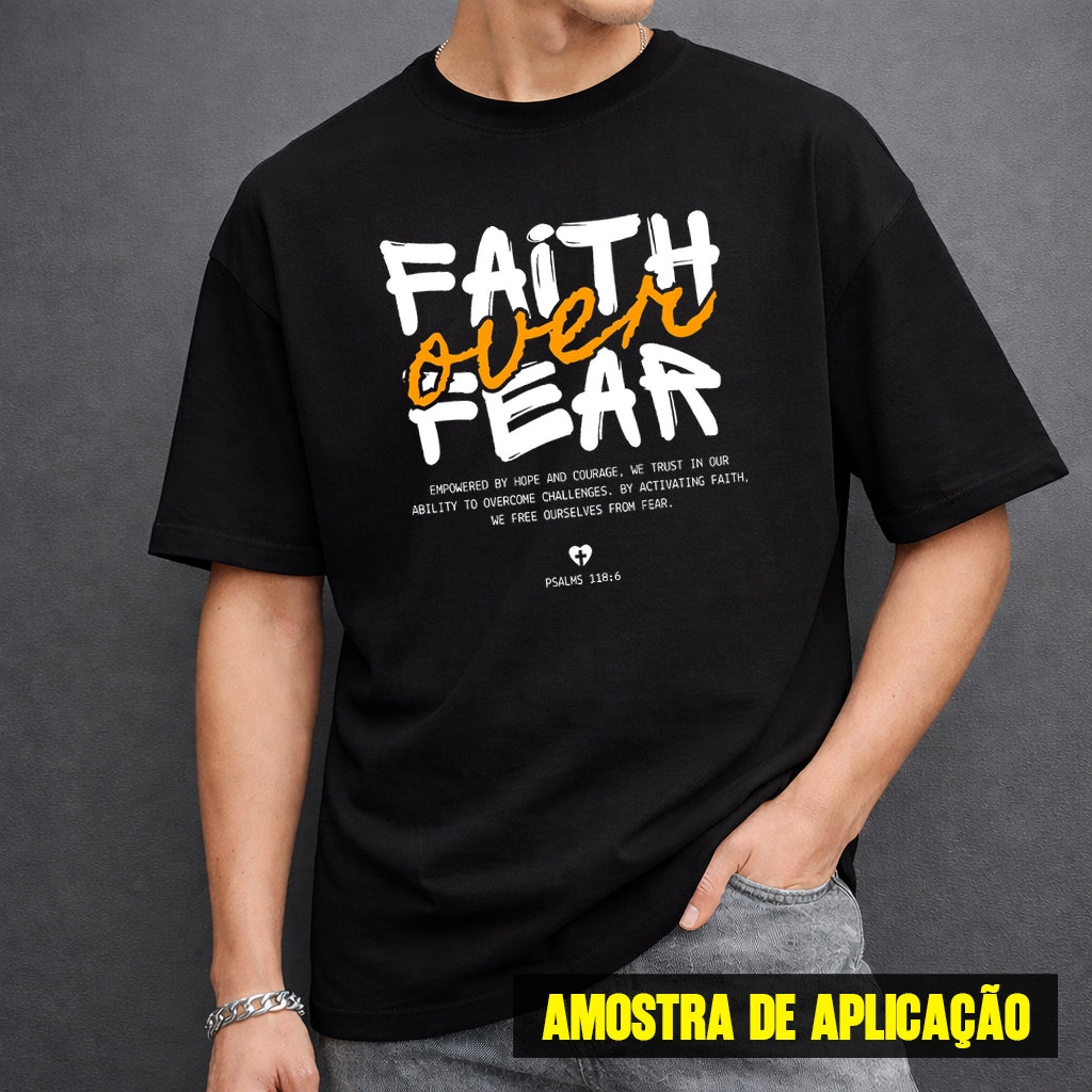 Estampa DTF - 28cm - Faith Over Fear Laranja - Cod.47