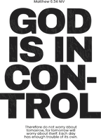 Estampa DTF - 28cm - God Is In Control - Cod.68