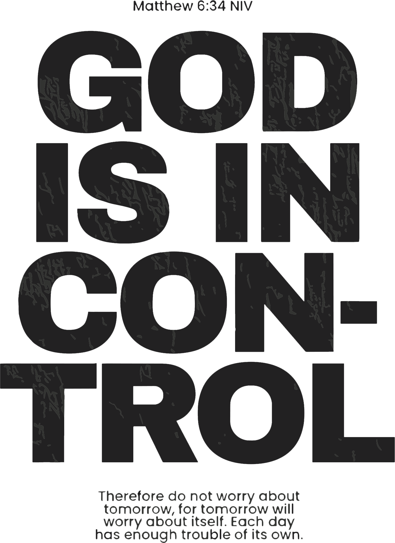 Estampa DTF - 28cm - God Is In Control - Cod.68