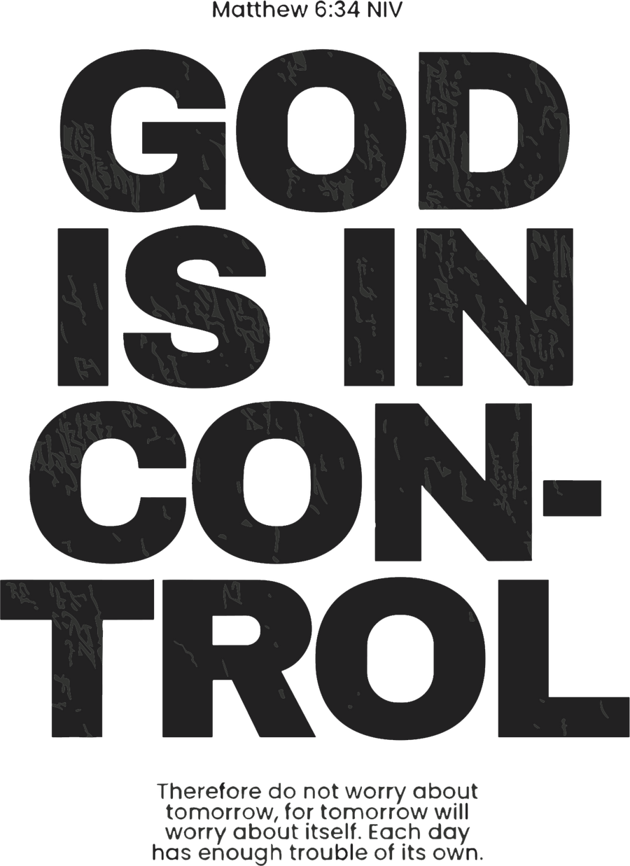 Estampa DTF - 28cm - God Is In Control - Cod.68