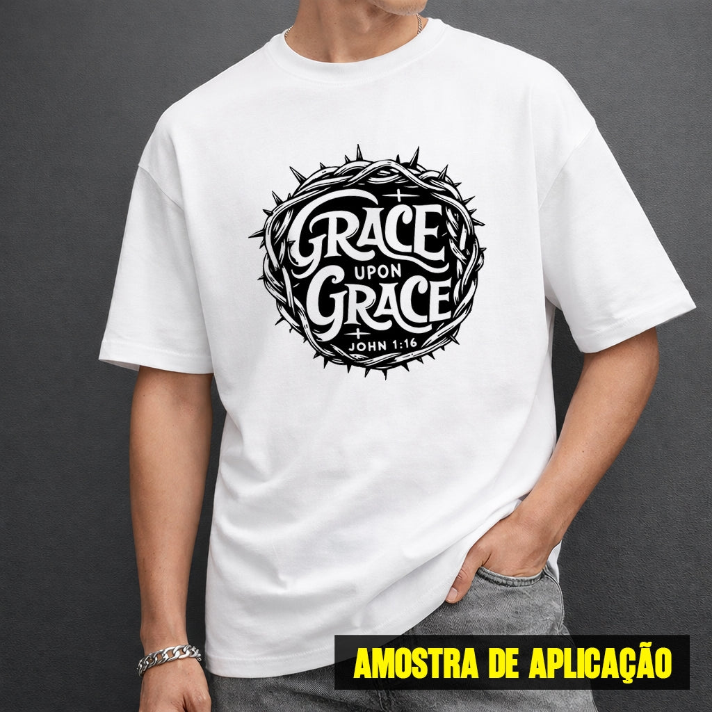 Estampa DTF - 28cm - Grace Upon Grace John 1:16 - Cod.88