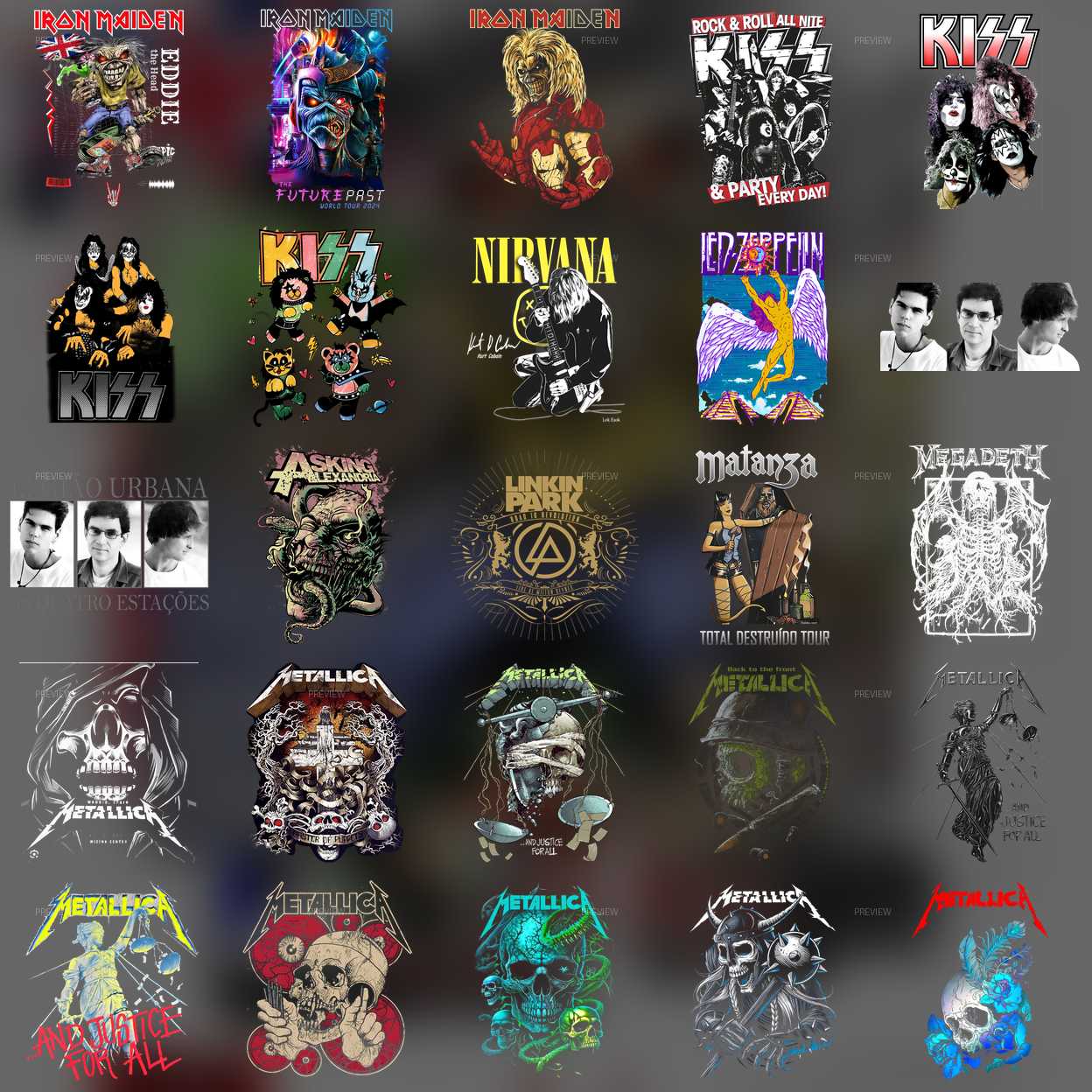 Pack Digital de imagem Bandas de Rock