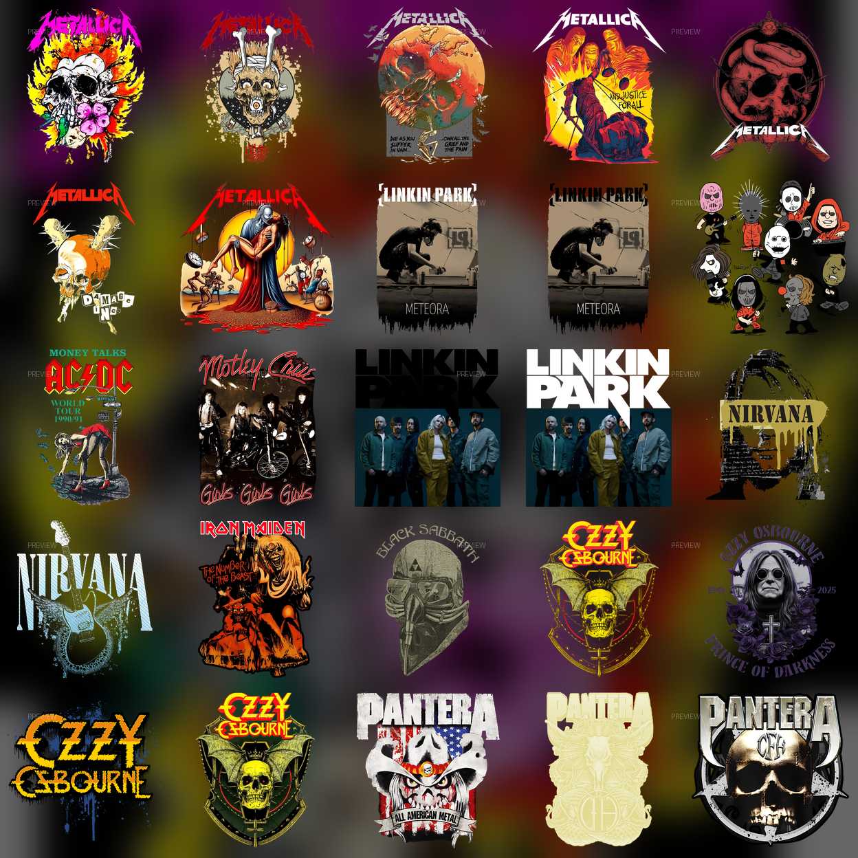 Pack Digital de imagem Bandas de Rock