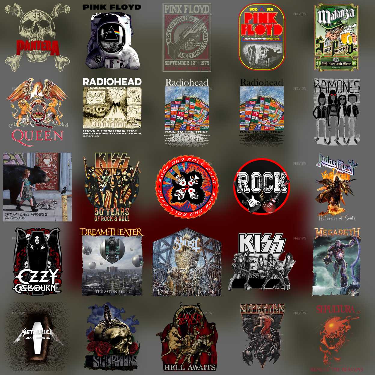 Pack Digital de imagem Bandas de Rock