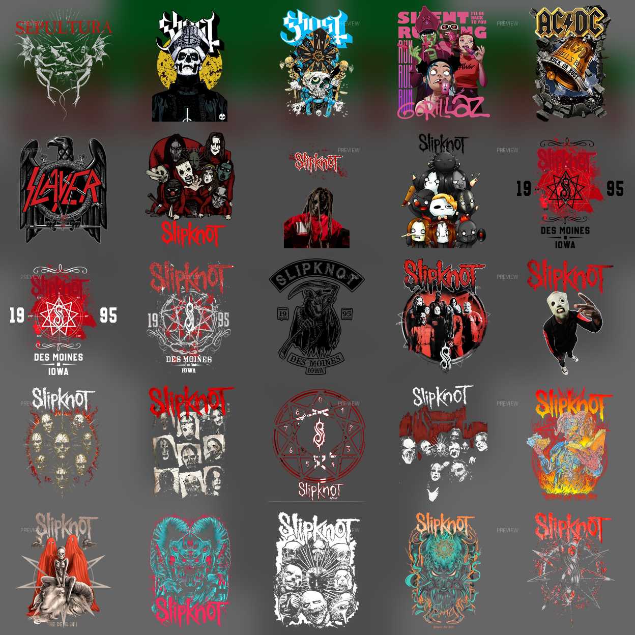 Pack Digital de imagem Bandas de Rock