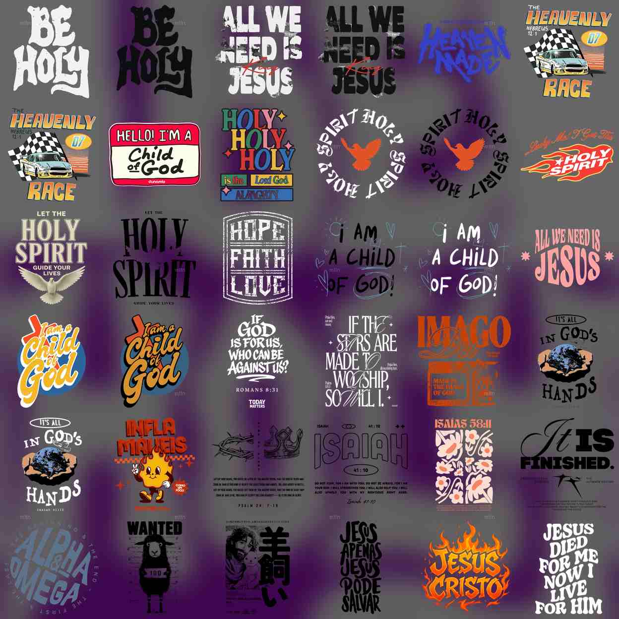 Pack Digital de imagem Estampas Cristãs