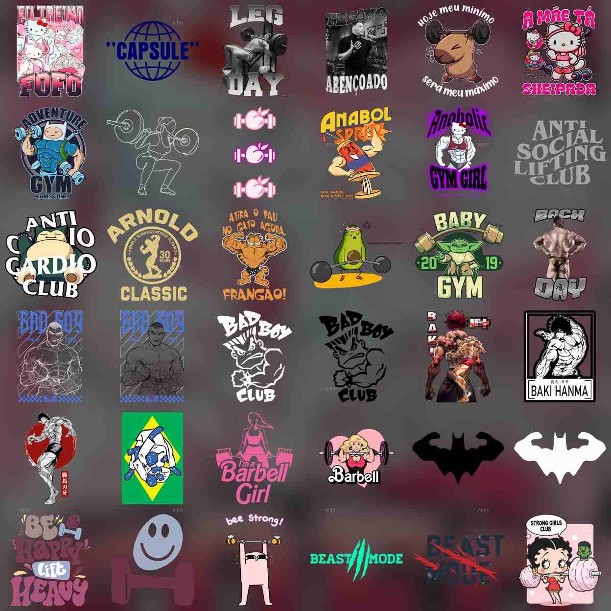 Pack Digital de imagem Memes de academia