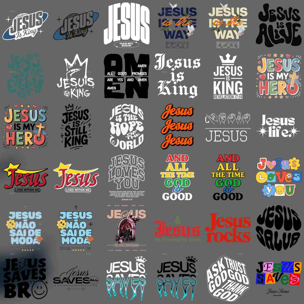 Pack Digital de imagem Estampas Cristãs
