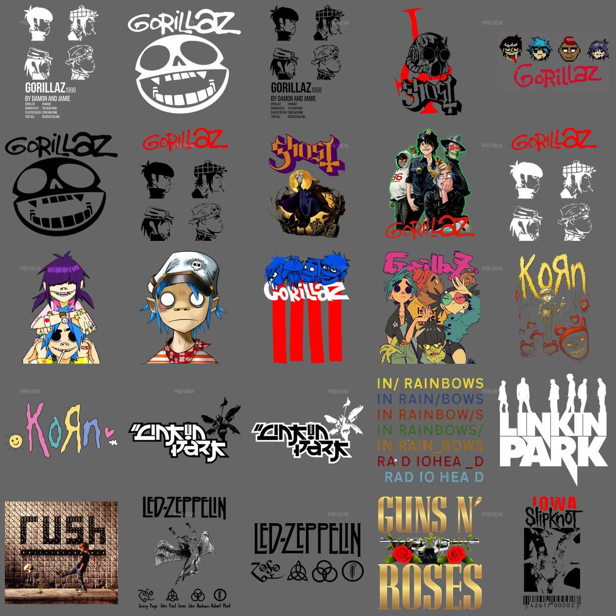 Pack Digital de imagem Bandas de Rock