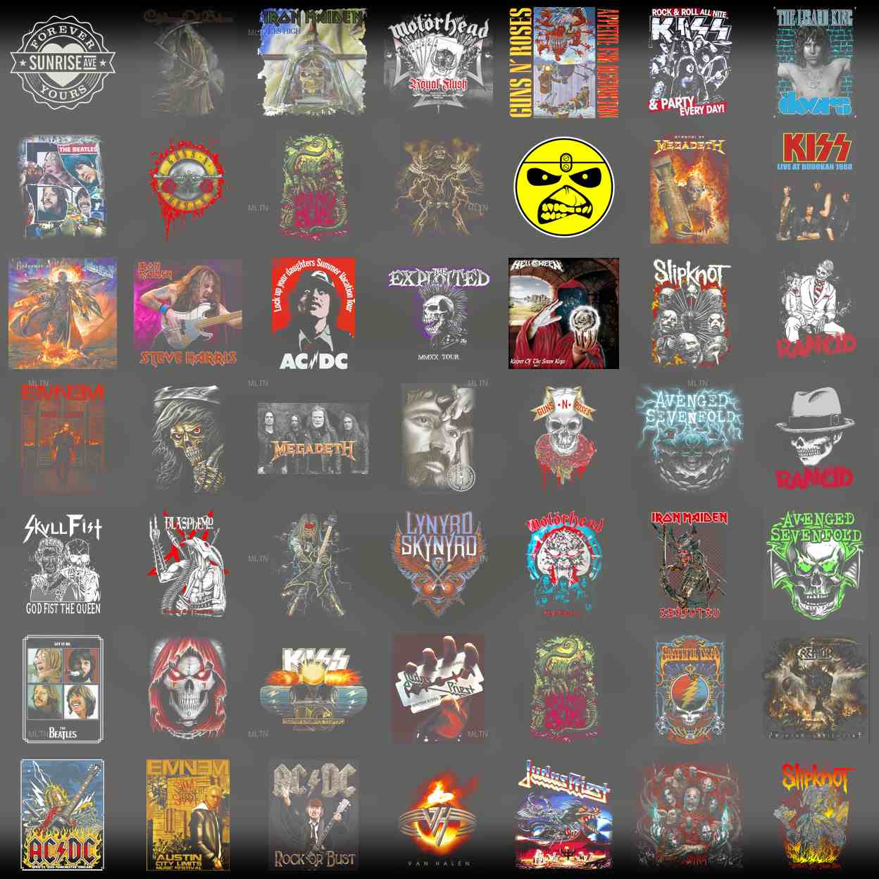 Pack Digital de imagem Bandas de Rock Halftone