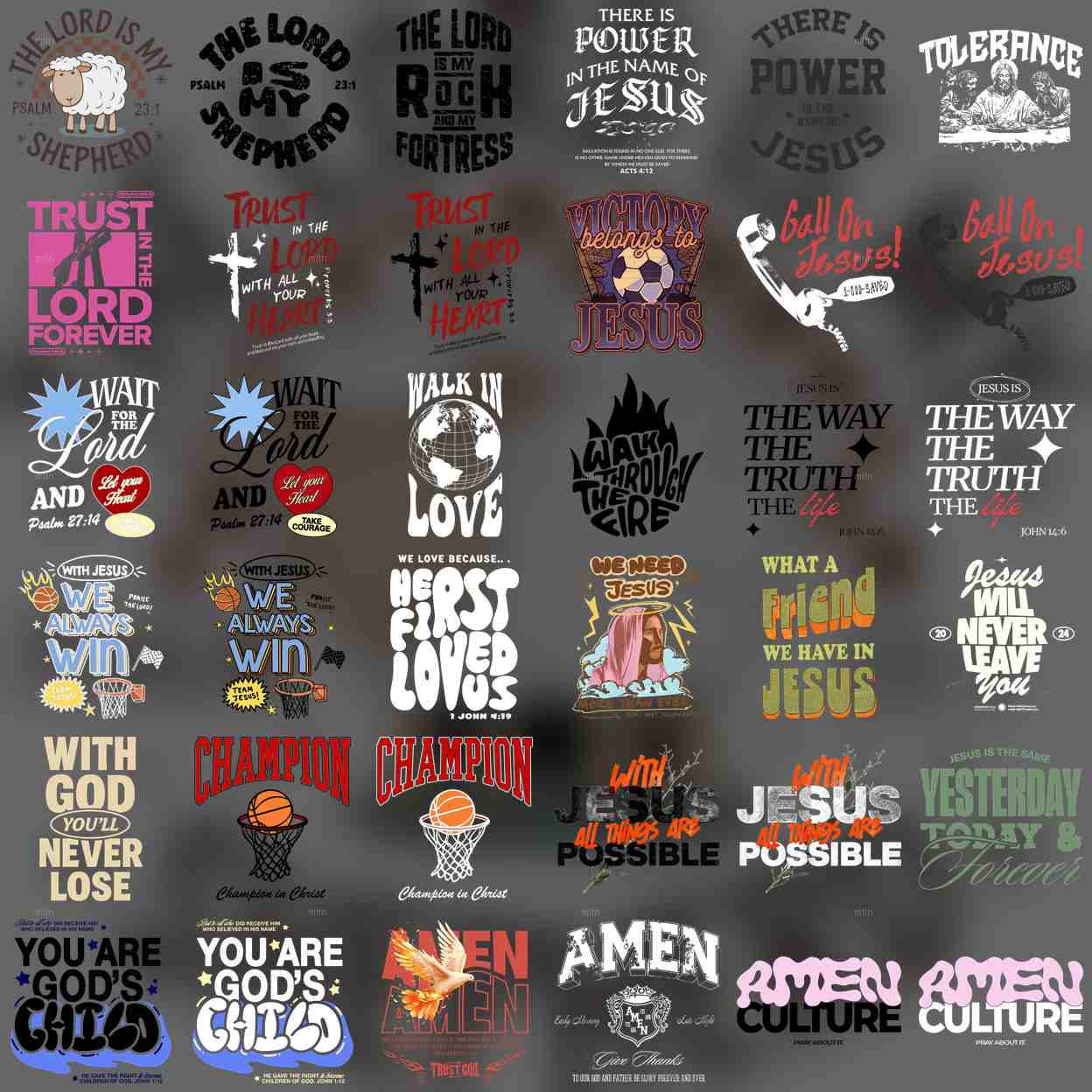 Pack Digital de imagem Estampas Cristãs