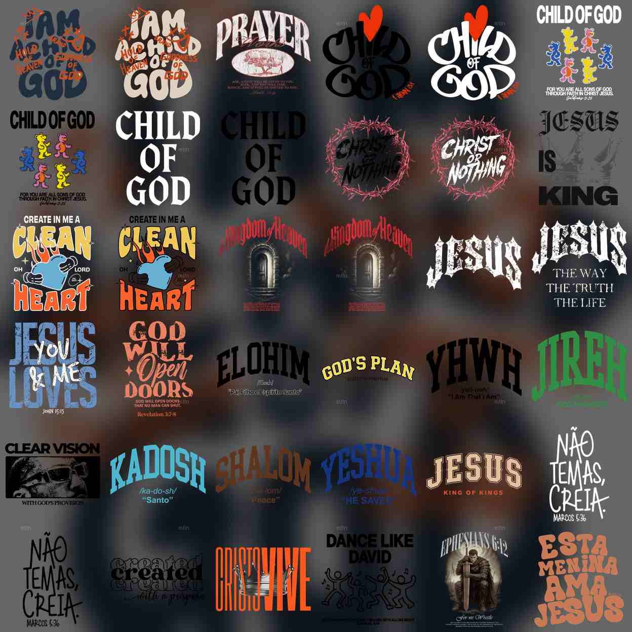 Pack Digital de imagem Estampas Cristãs