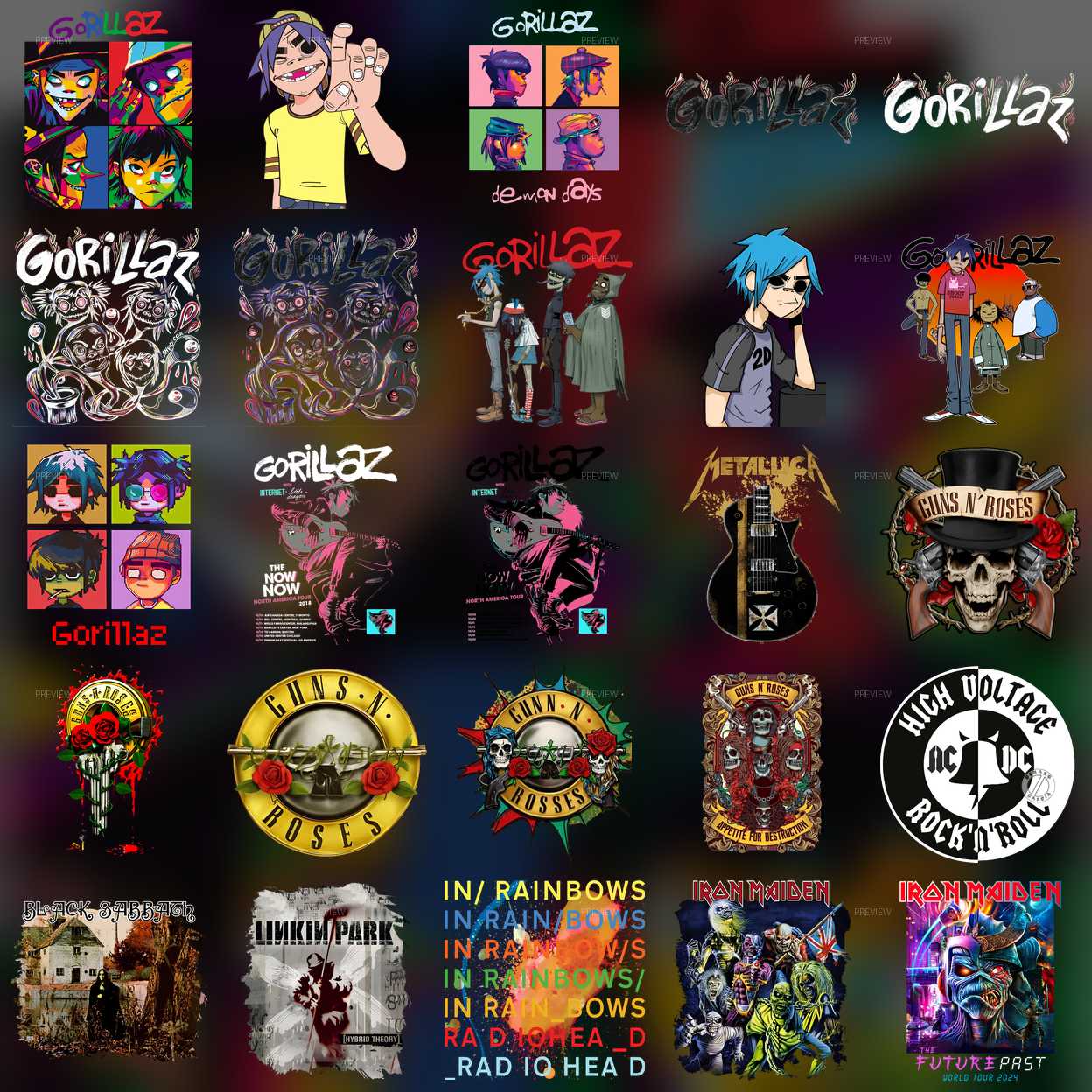 Pack Digital de imagem Bandas de Rock