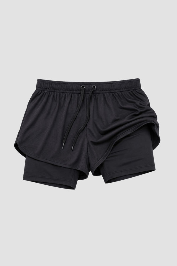 Short 2 em 1 feminino preto - POD MLTN