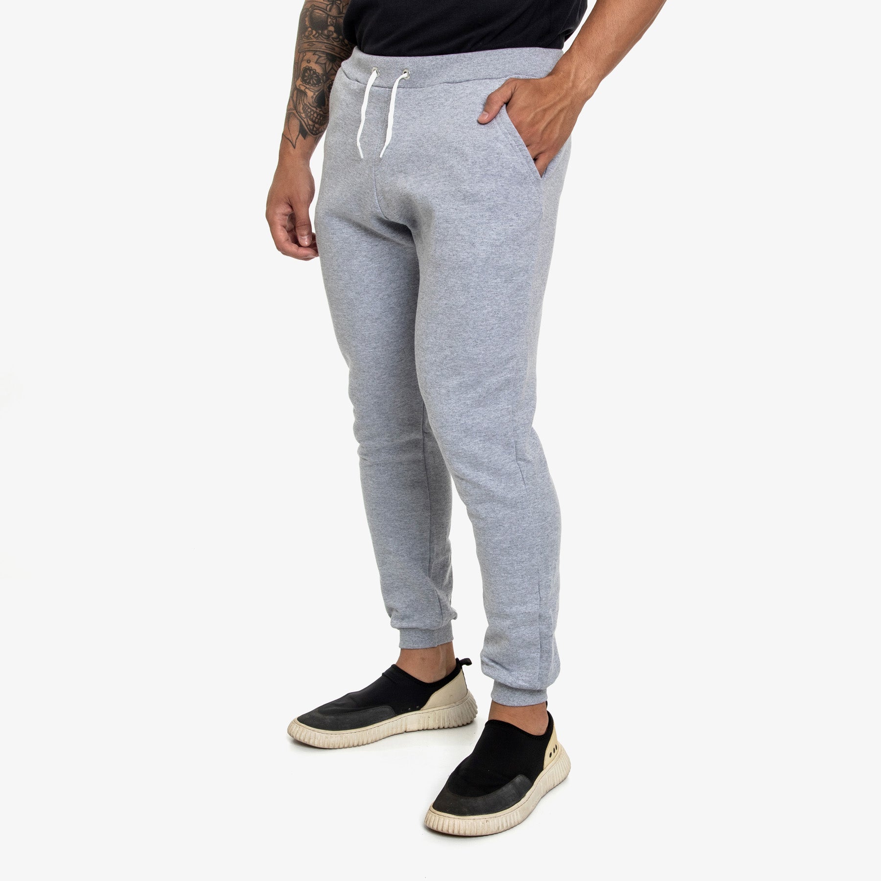 Calça de Moletom com Ribana e Cordão Lisa