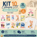 Kit 10 Estampas DTF Verão Costeiro - Prontas para Aplicar