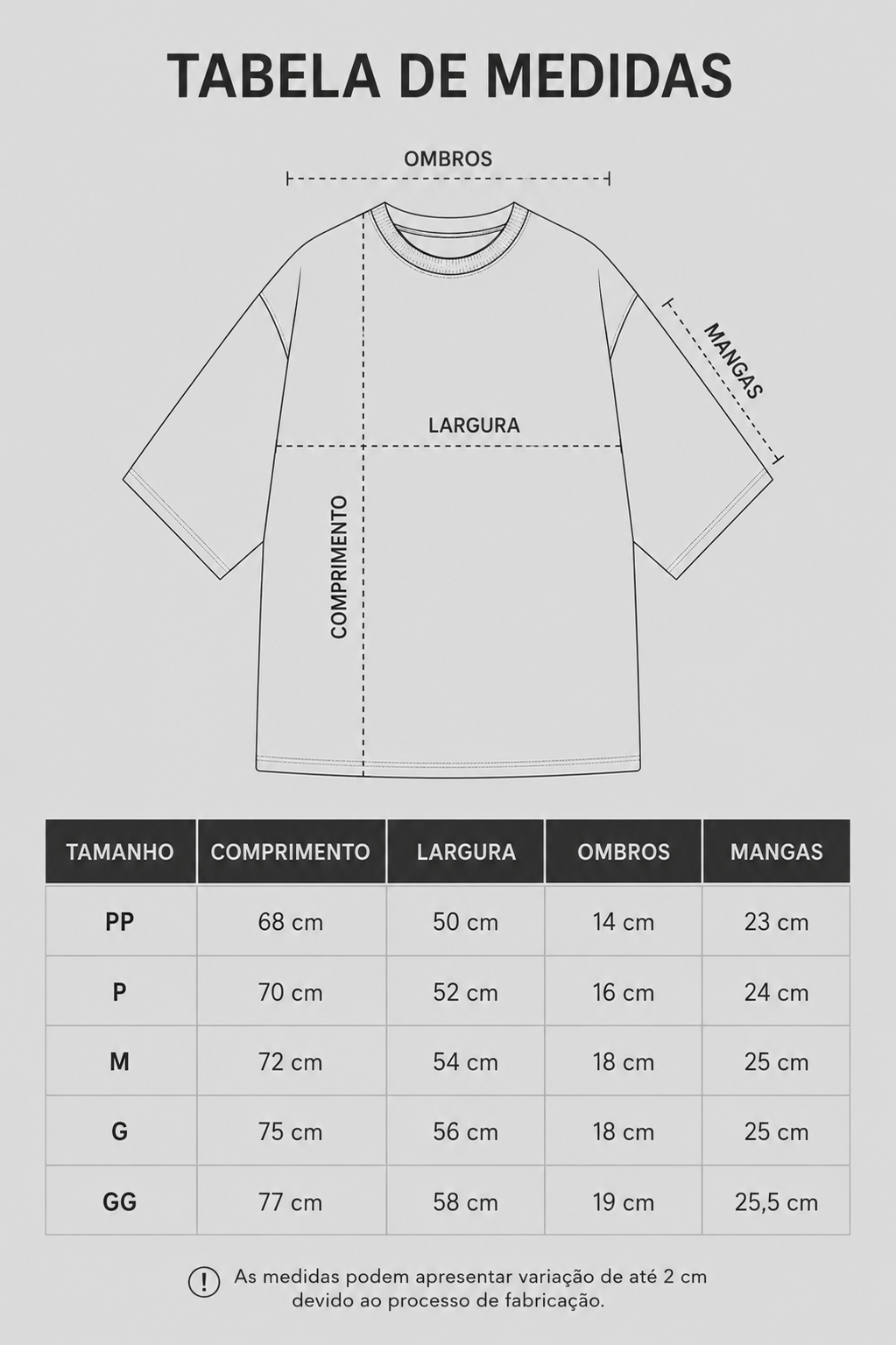 Oversized Suedine Premium - 220 gramas