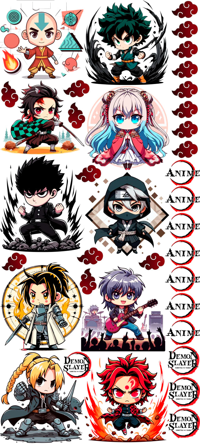 Pack Fácil 10 Estampas Prontas - Animes II