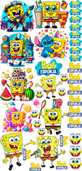 Pack Fácil 10 Estampas Prontas - Bob Esponja