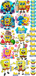 Pack Fácil 10 Estampas Prontas - Bob Esponja