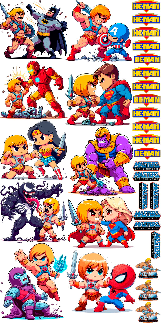 Pack Fácil 10 Estampas Prontas - He-man