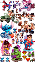Pack Fácil 10 Estampas Prontas - Personagens I